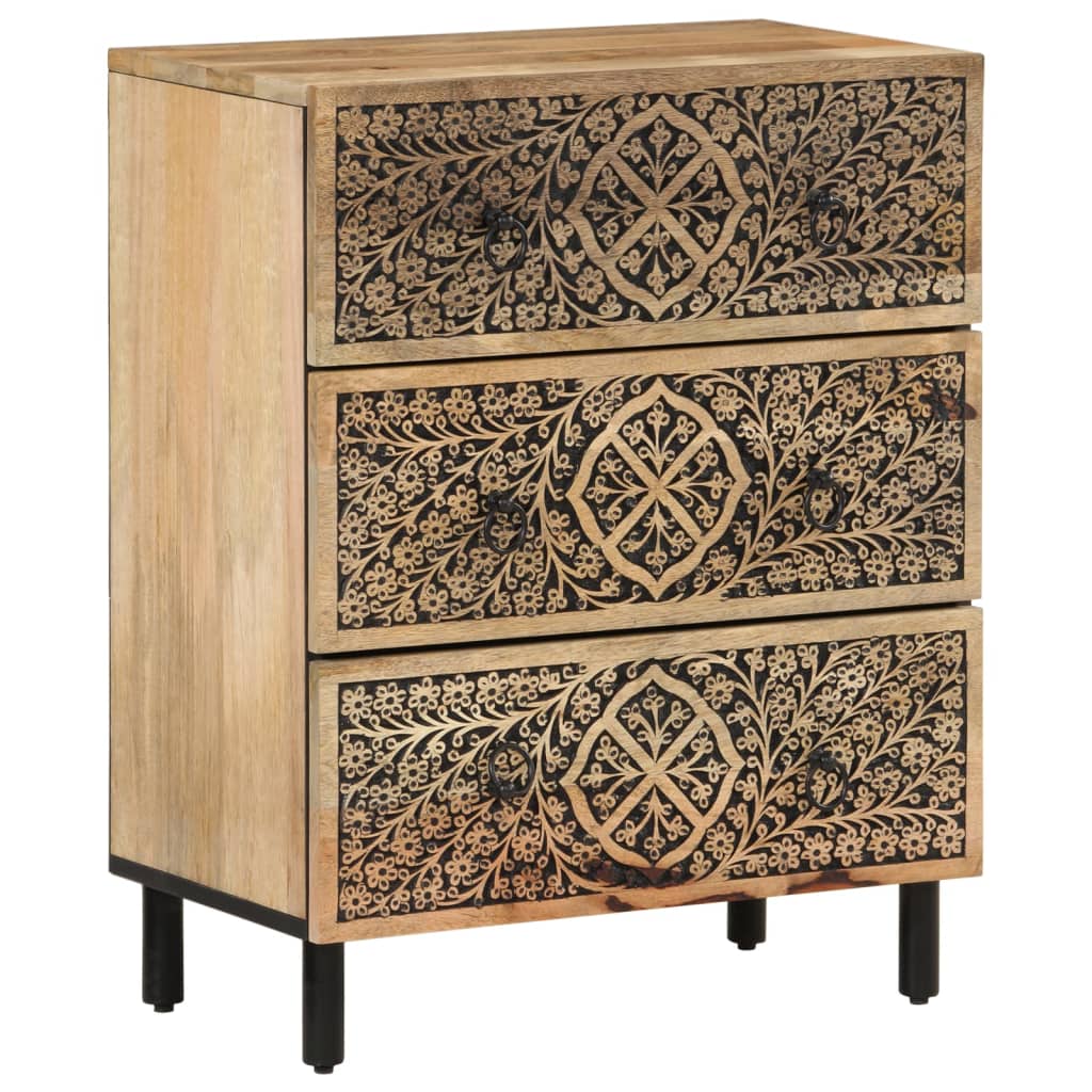 Bijzetkasten 3 St 60X33X75 Cm Massief Mangohout Bruin