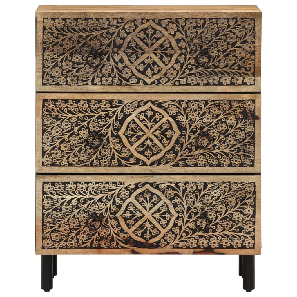 Bijzetkasten 3 St 60X33X75 Cm Massief Mangohout Bruin