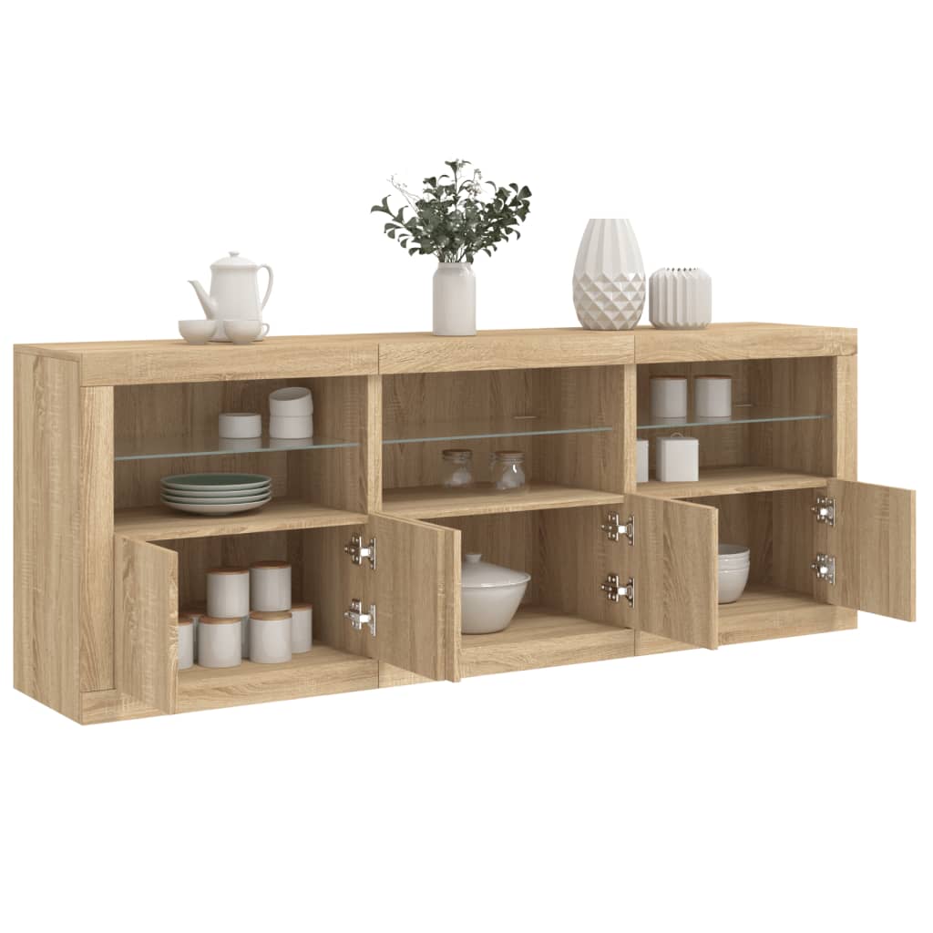 Dressoir Met Led-Verlichting 181,5X37X67 Cm