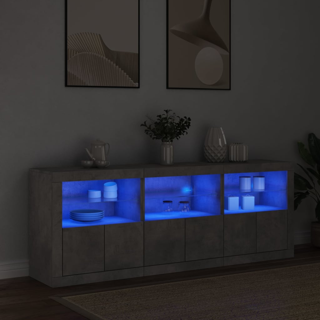 Dressoir Met Led-Verlichting 181,5X37X67 Cm
