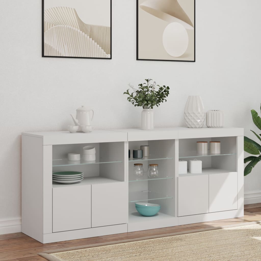 Dressoir Met Led-Verlichting 162X37X67 Cm