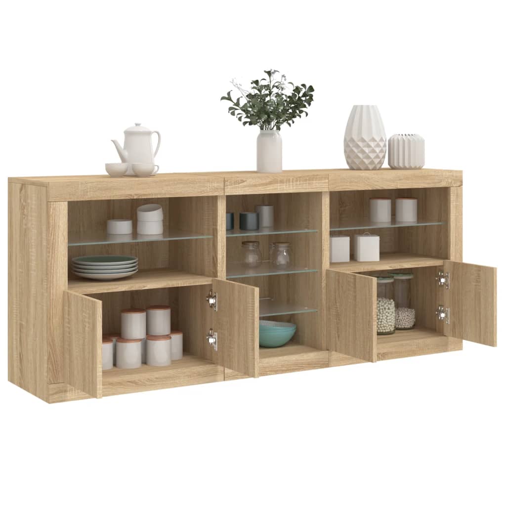 Dressoir Met Led-Verlichting 162X37X67 Cm