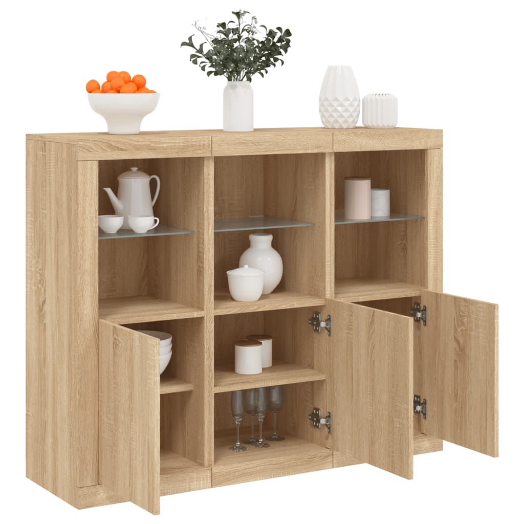 Dressoirs Met Led-Verlichting Bewerkt Hout