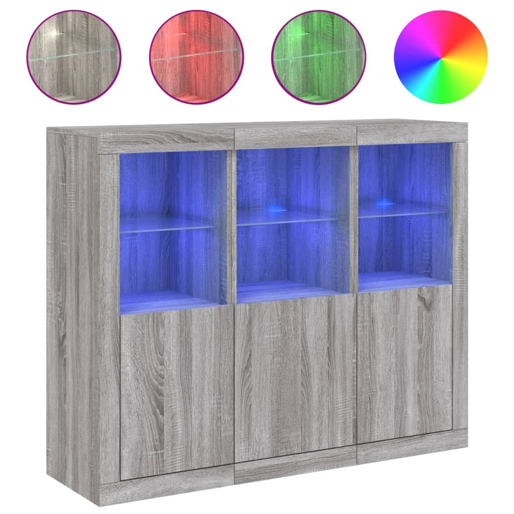 Dressoirs Met Led-Verlichting Bewerkt Hout