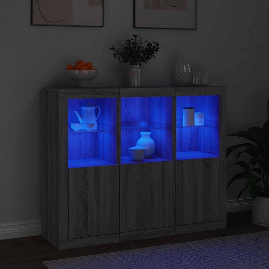 Dressoirs Met Led-Verlichting Bewerkt Hout
