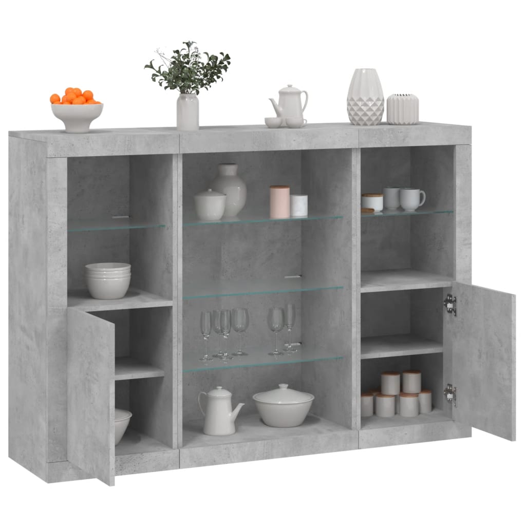 Dressoirs Met Led-Verlichting Bewerkt Hout