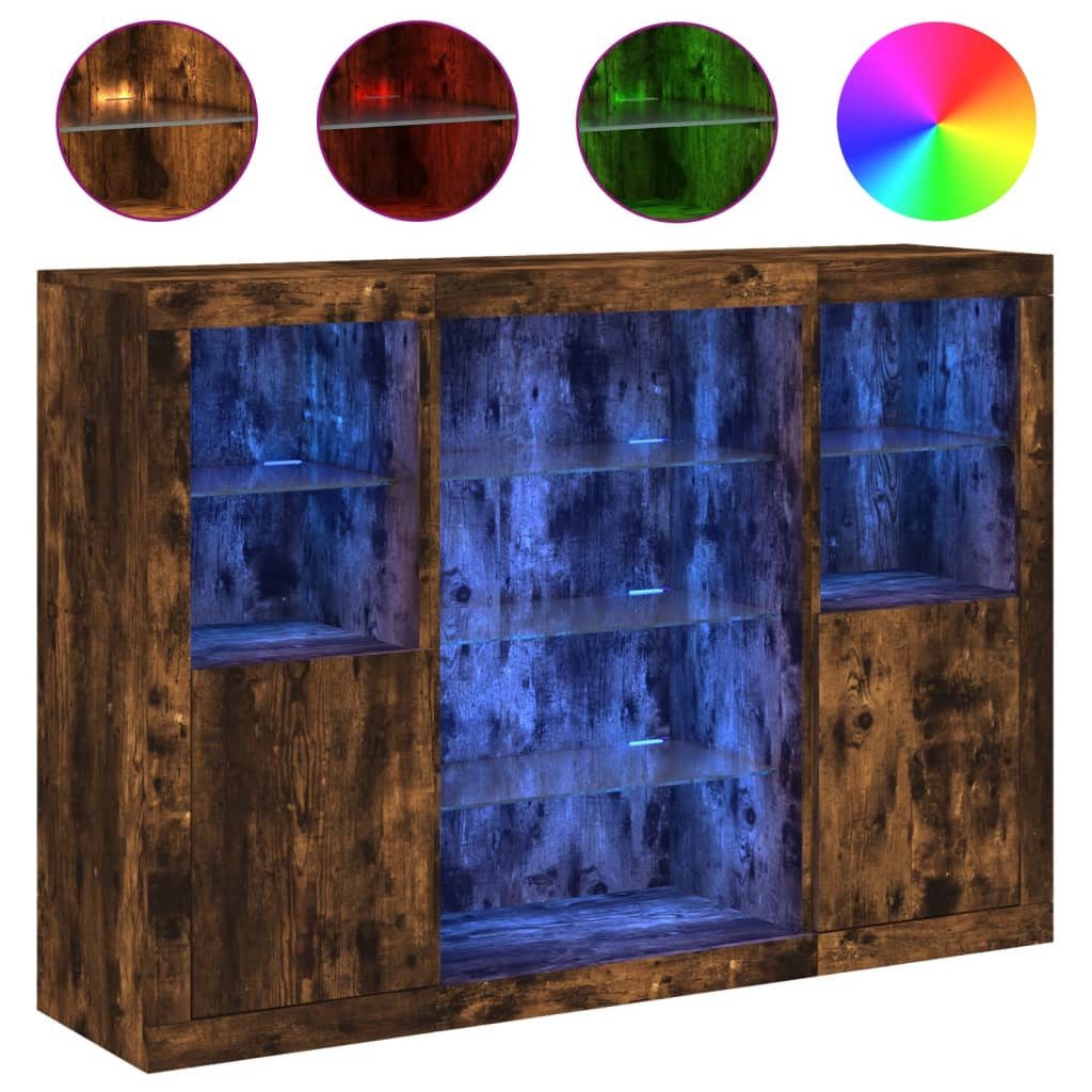 Dressoirs Met Led-Verlichting Bewerkt Hout