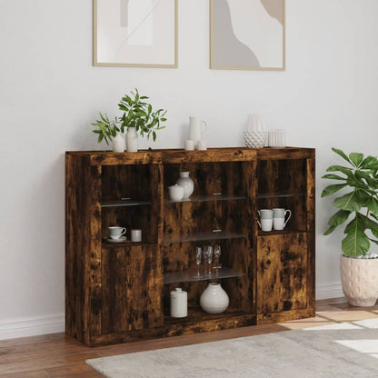 Dressoirs Met Led-Verlichting Bewerkt Hout