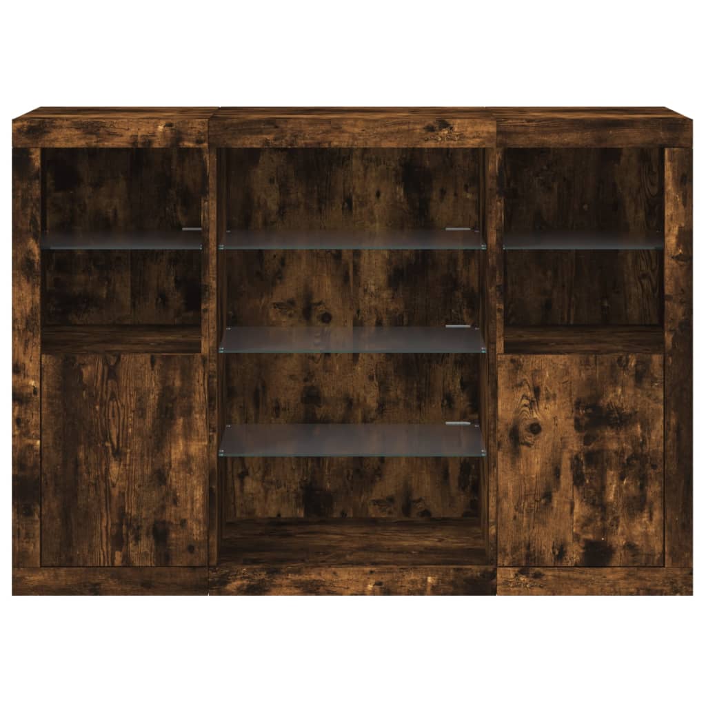 Dressoirs Met Led-Verlichting Bewerkt Hout