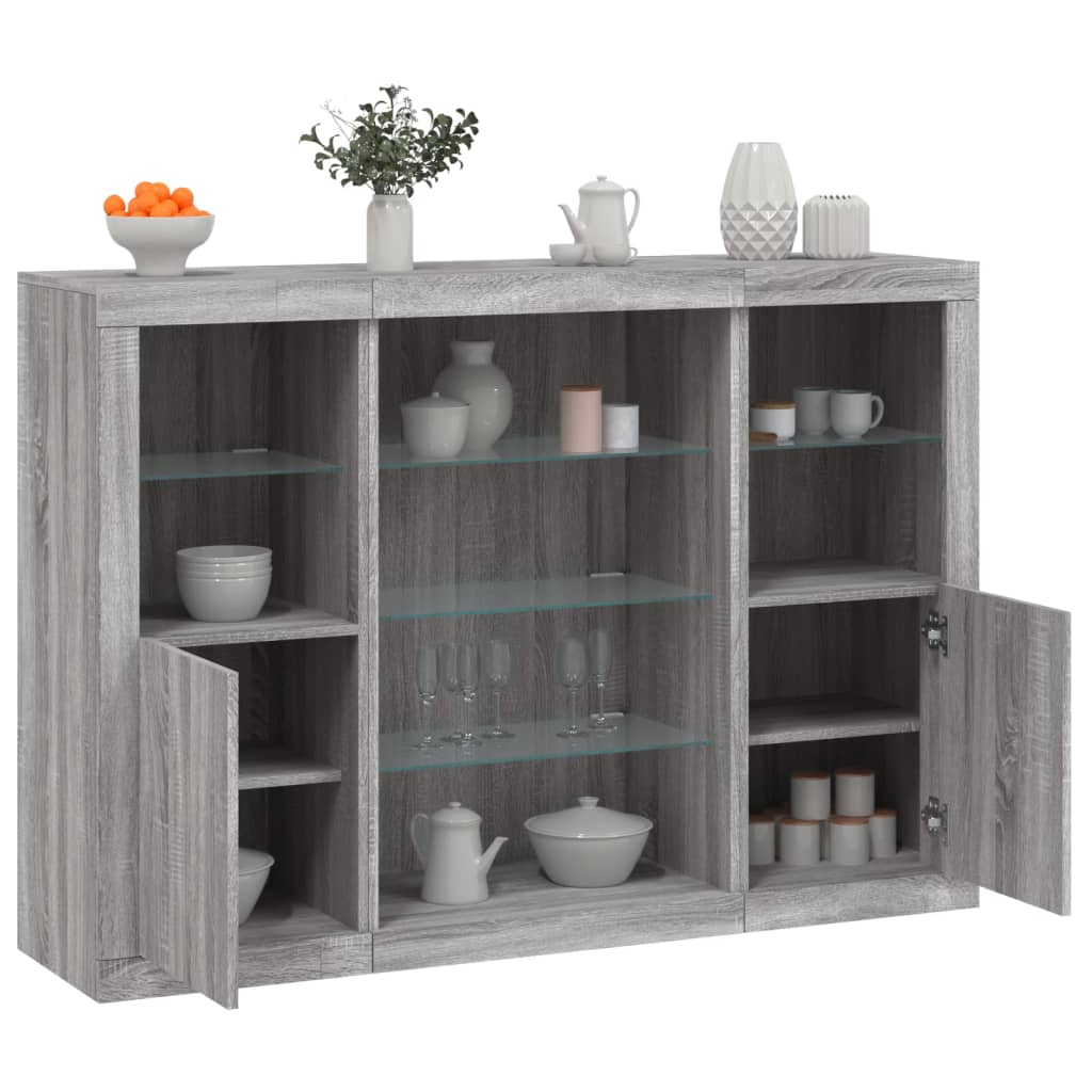 Dressoirs Met Led-Verlichting Bewerkt Hout