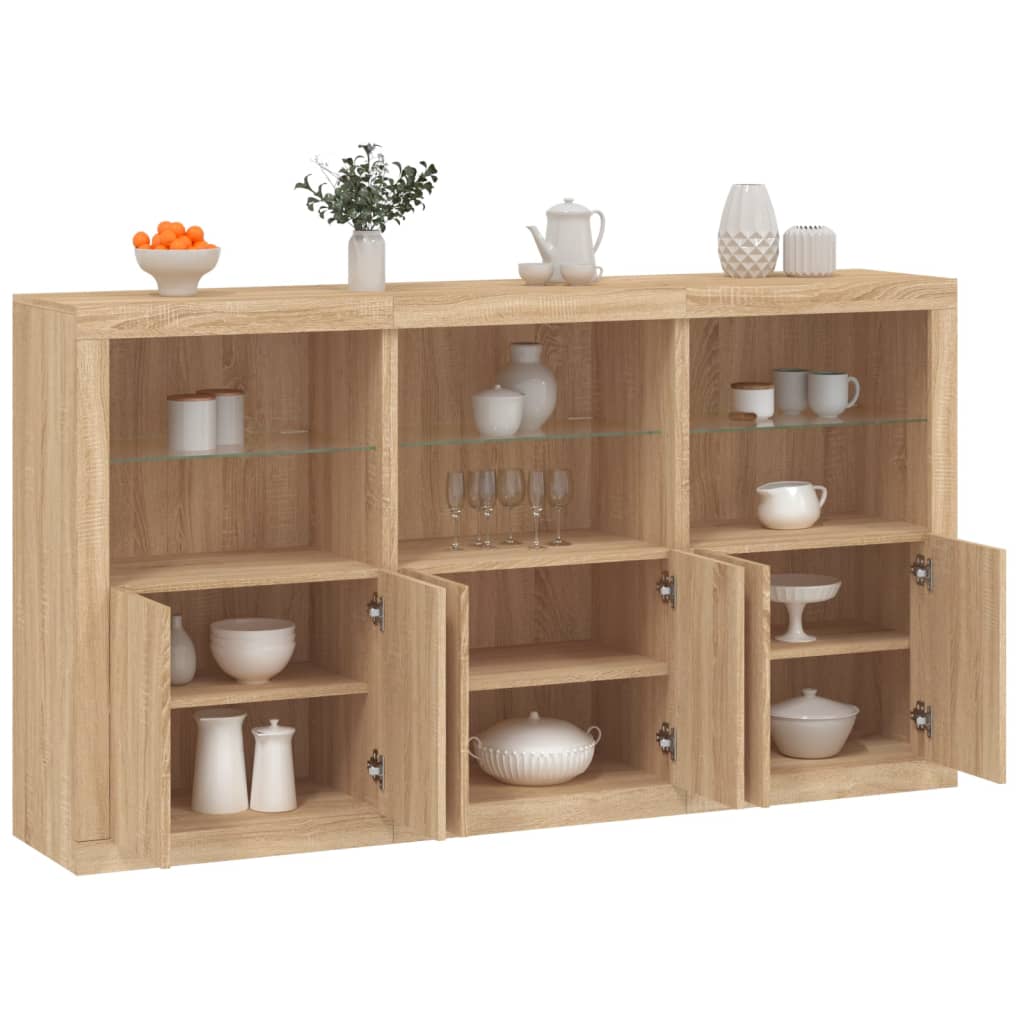 Dressoir Met Led-Verlichting 181,5X37X100 Cm Kleur