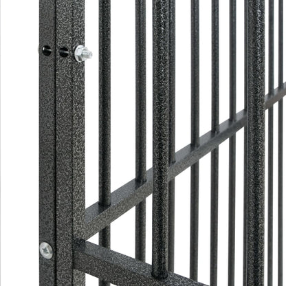 Hondenkennel 20 Panelen Gepoedercoat Staal Zwart