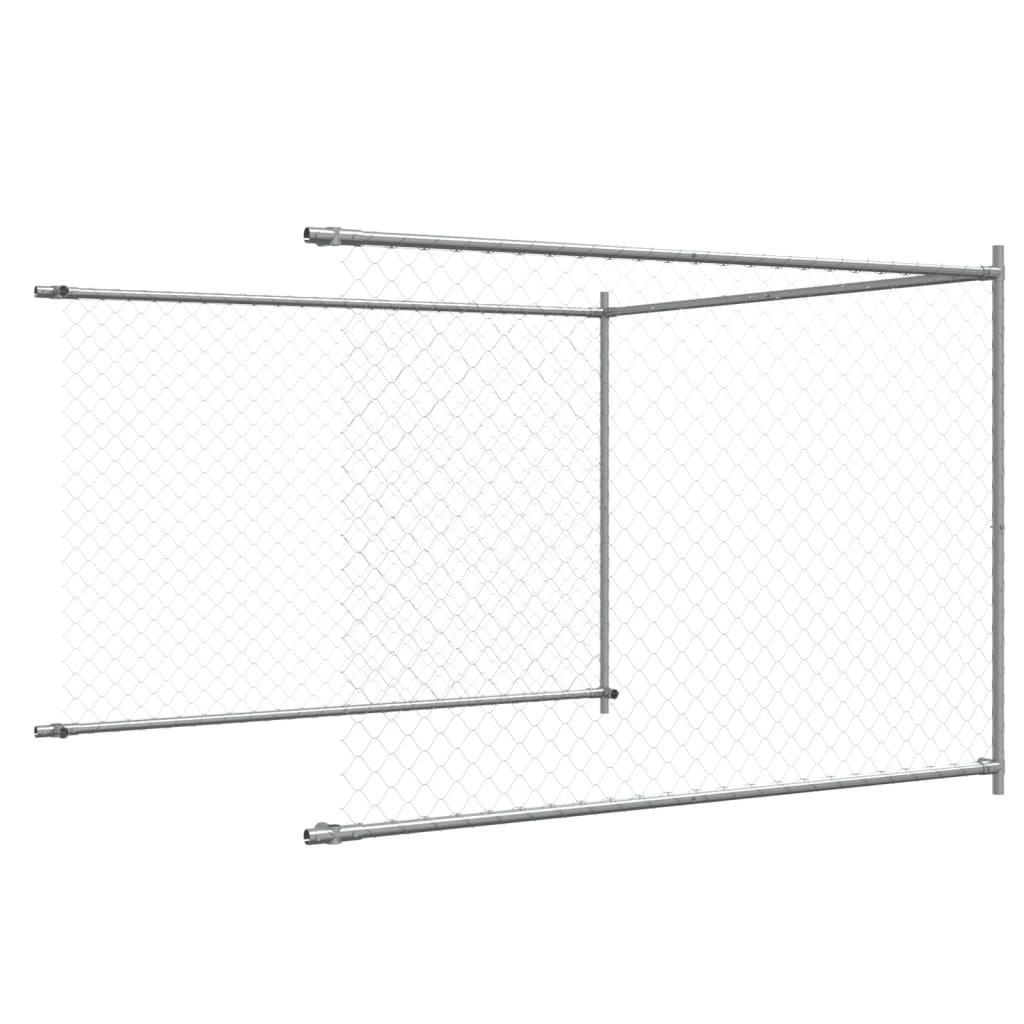 Hondenhok Met Deur 12X2X1,5 M Gegalvaniseerd Staal Grijs