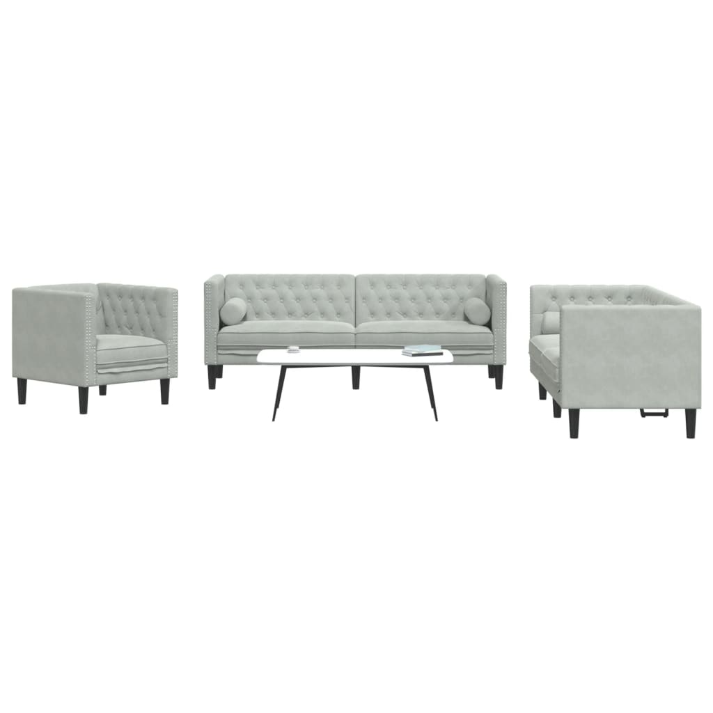 2-Delige Loungeset Chesterfield En Bolsters Fluweel