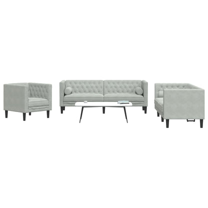 2-Delige Loungeset Chesterfield En Bolsters Fluweel