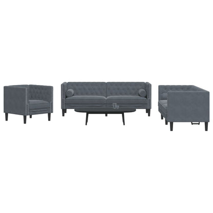 2-Delige Loungeset Chesterfield En Bolsters Fluweel