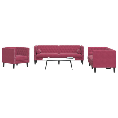 2-Delige Loungeset Chesterfield En Bolsters Fluweel