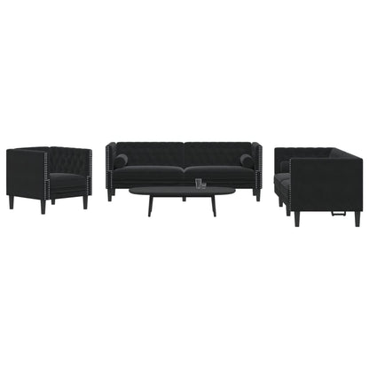 2-Delige Loungeset Chesterfield En Bolsters Fluweel