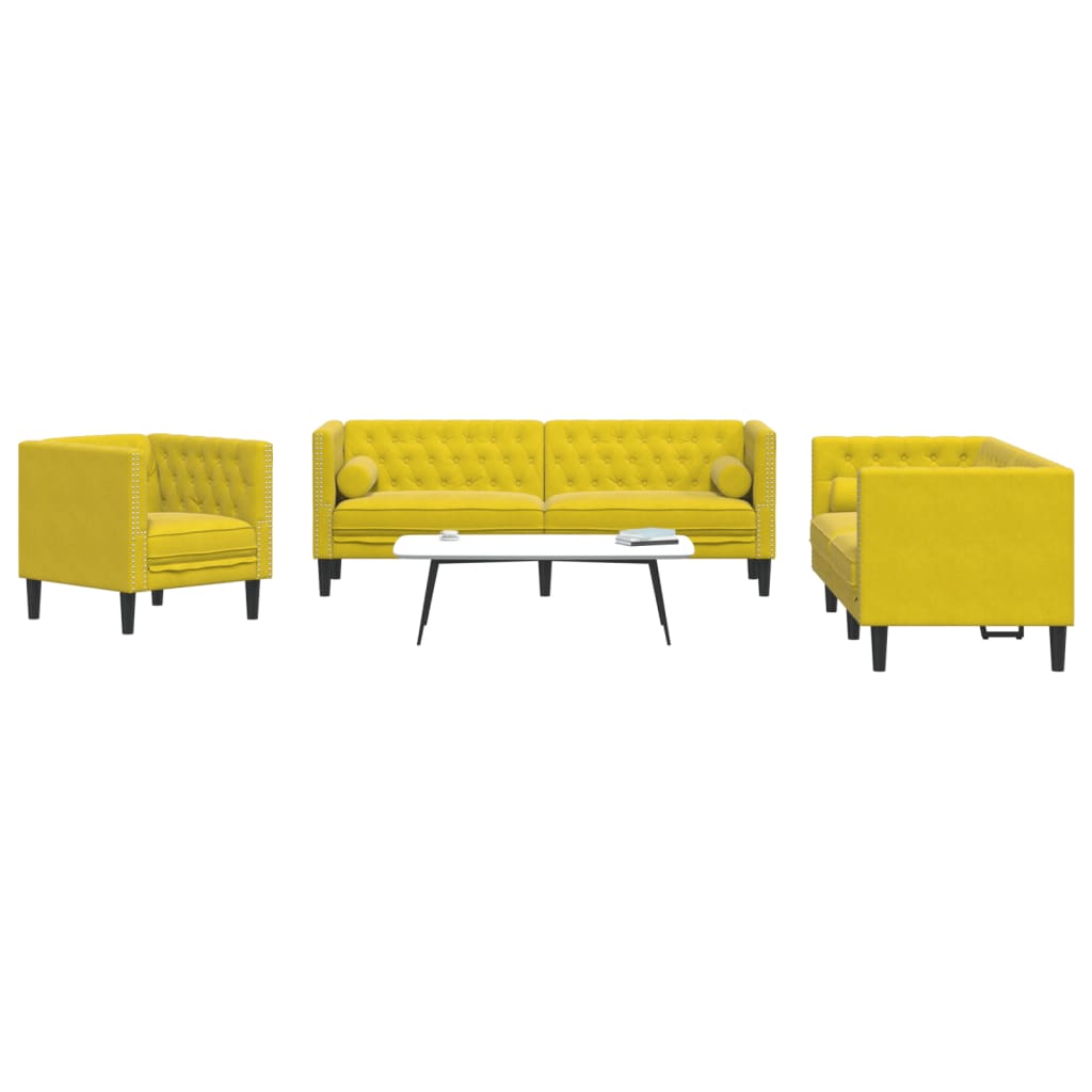 2-Delige Loungeset Chesterfield En Bolsters Fluweel