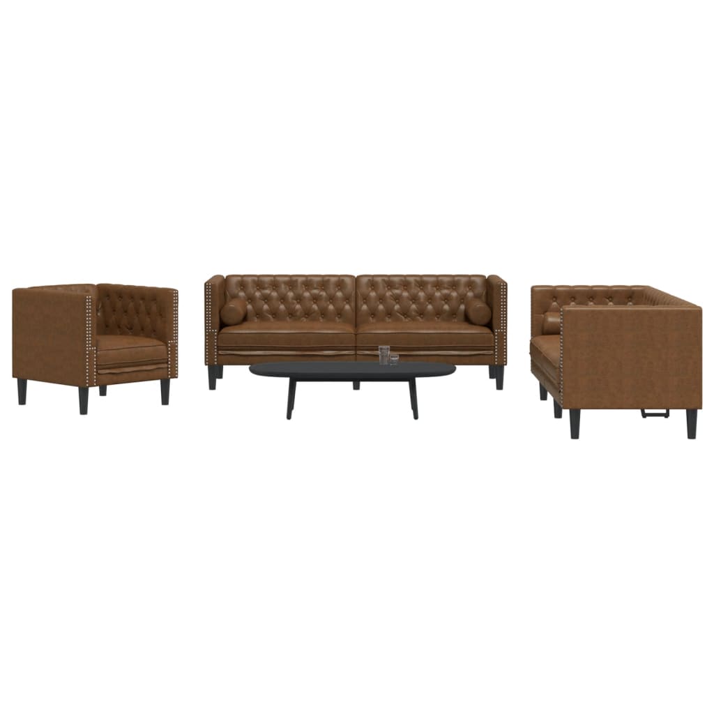 2-Delige Loungeset Chesterfield En Bolsters Fluweel