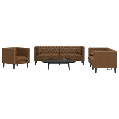 2-Delige Loungeset Chesterfield En Bolsters Fluweel