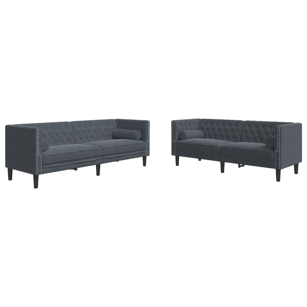2-Delige Loungeset Chesterfield En Bolsters Fluweel