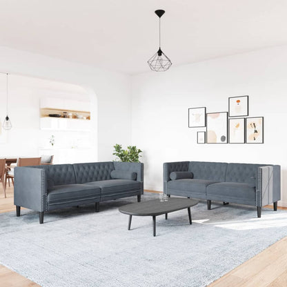 2-Delige Loungeset Chesterfield En Bolsters Fluweel