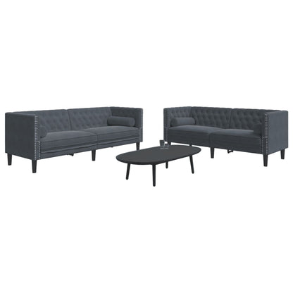 2-Delige Loungeset Chesterfield En Bolsters Fluweel