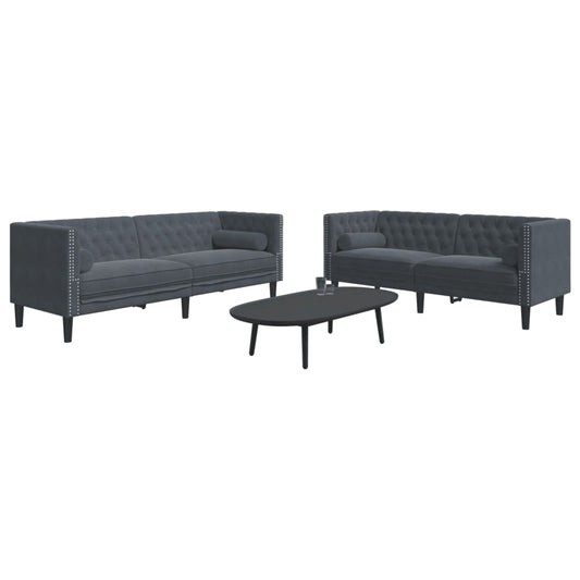 2-Delige Loungeset Chesterfield En Bolsters Fluweel