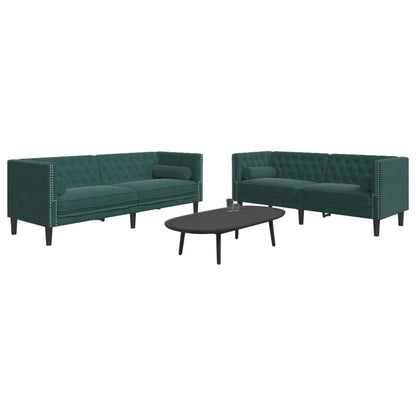 2-Delige Loungeset Chesterfield En Bolsters Fluweel