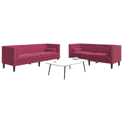 2-Delige Loungeset Chesterfield En Bolsters Fluweel