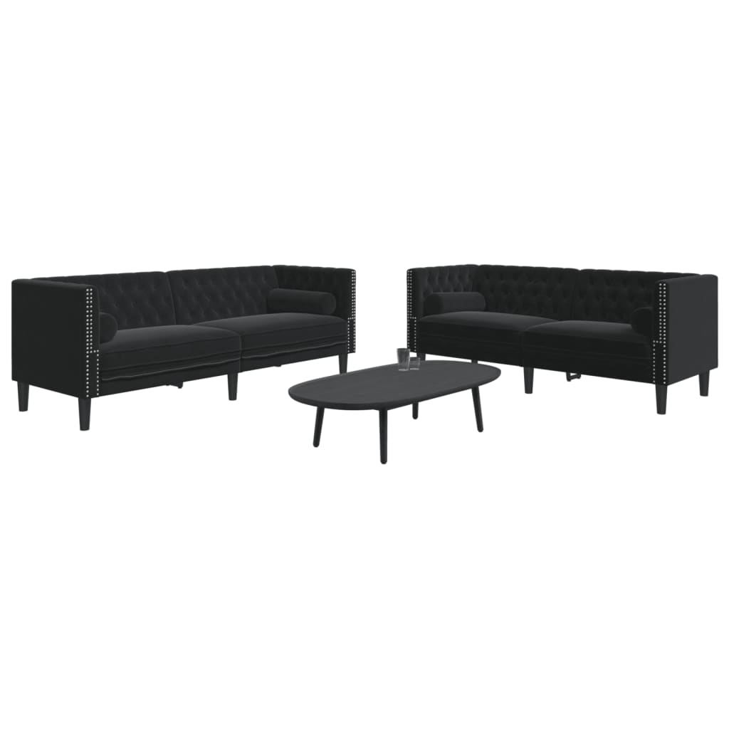 2-Delige Loungeset Chesterfield En Bolsters Fluweel
