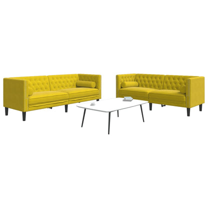 2-Delige Loungeset Chesterfield En Bolsters Fluweel