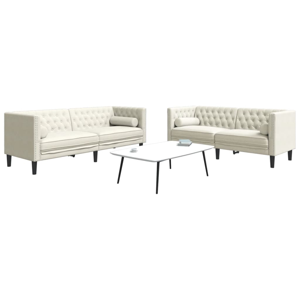 2-Delige Loungeset Chesterfield En Bolsters Fluweel