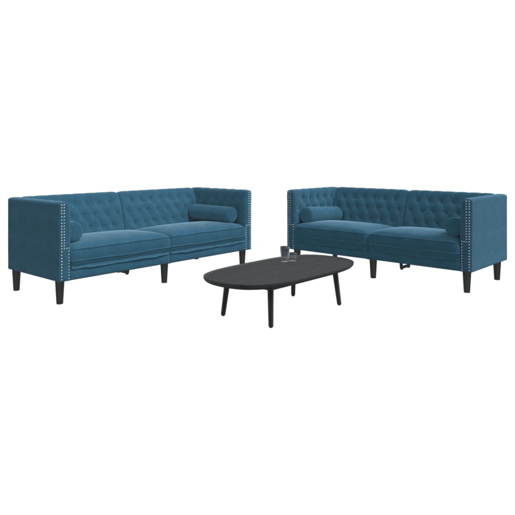 2-Delige Loungeset Chesterfield En Bolsters Fluweel