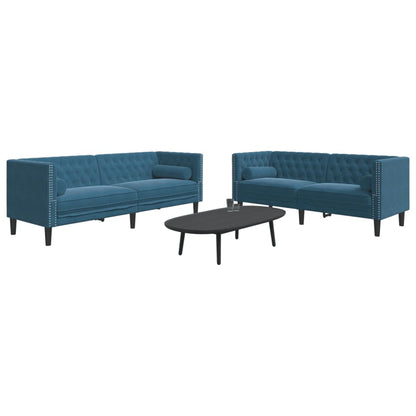2-Delige Loungeset Chesterfield En Bolsters Fluweel