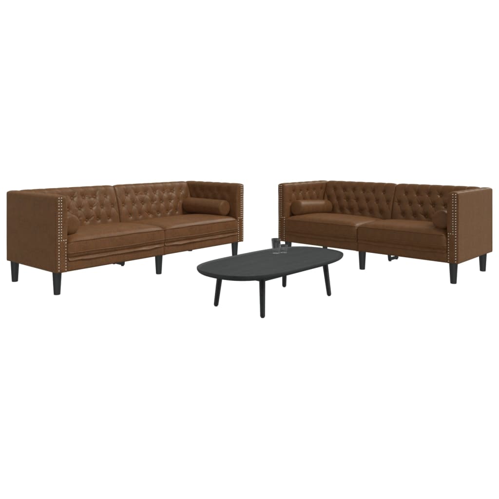 2-Delige Loungeset Chesterfield En Bolsters Fluweel