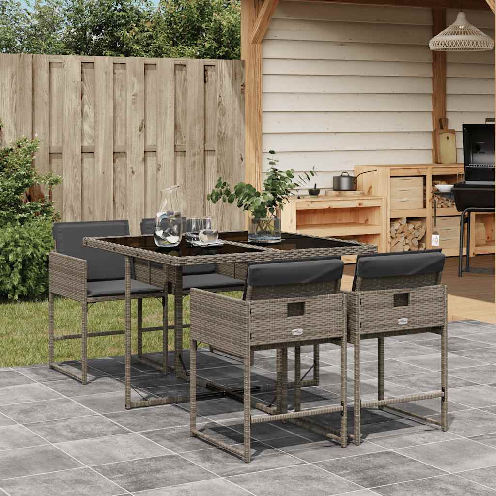 9-Delige Tuinset Met Kussens Poly Rattan