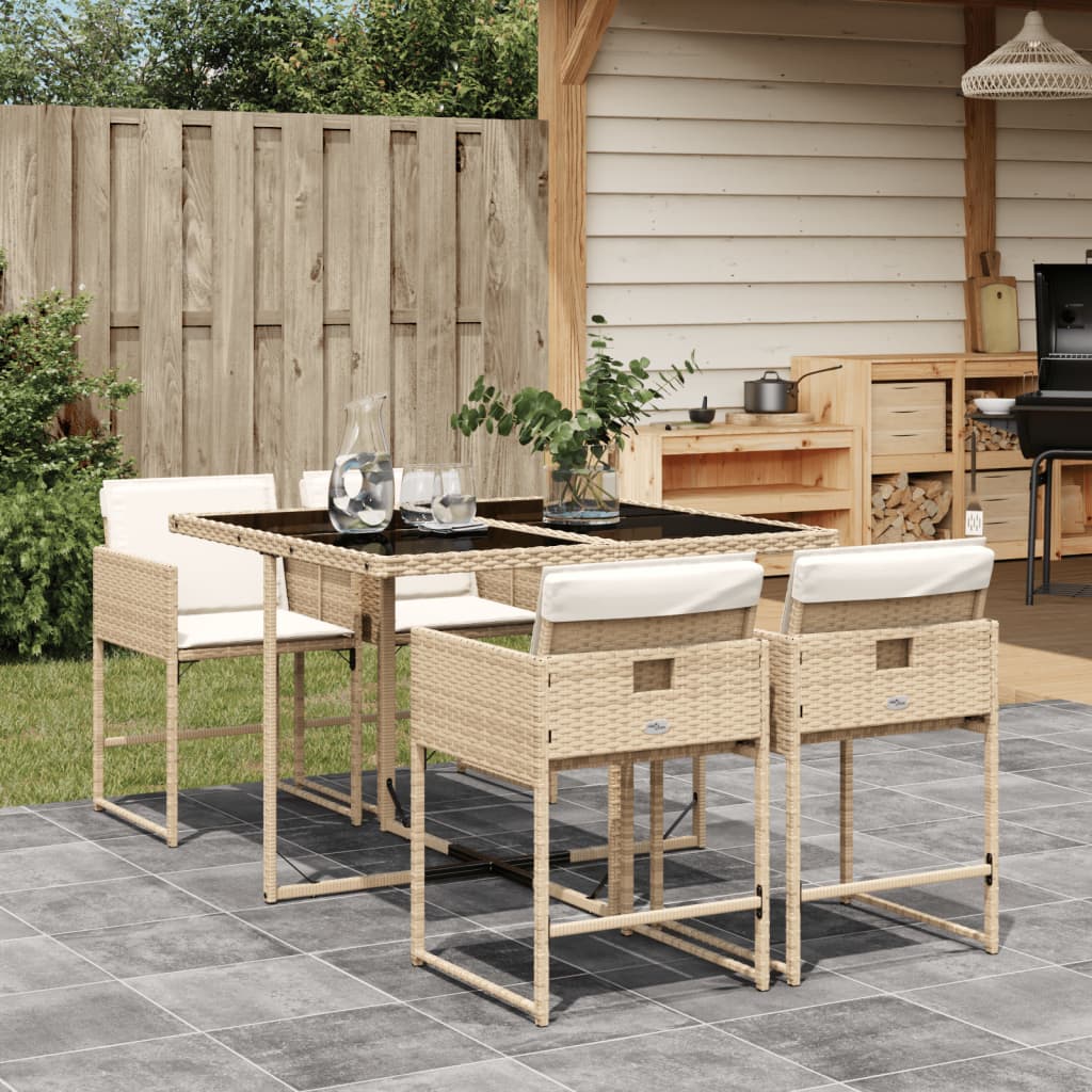 9-Delige Tuinset Met Kussens Poly Rattan