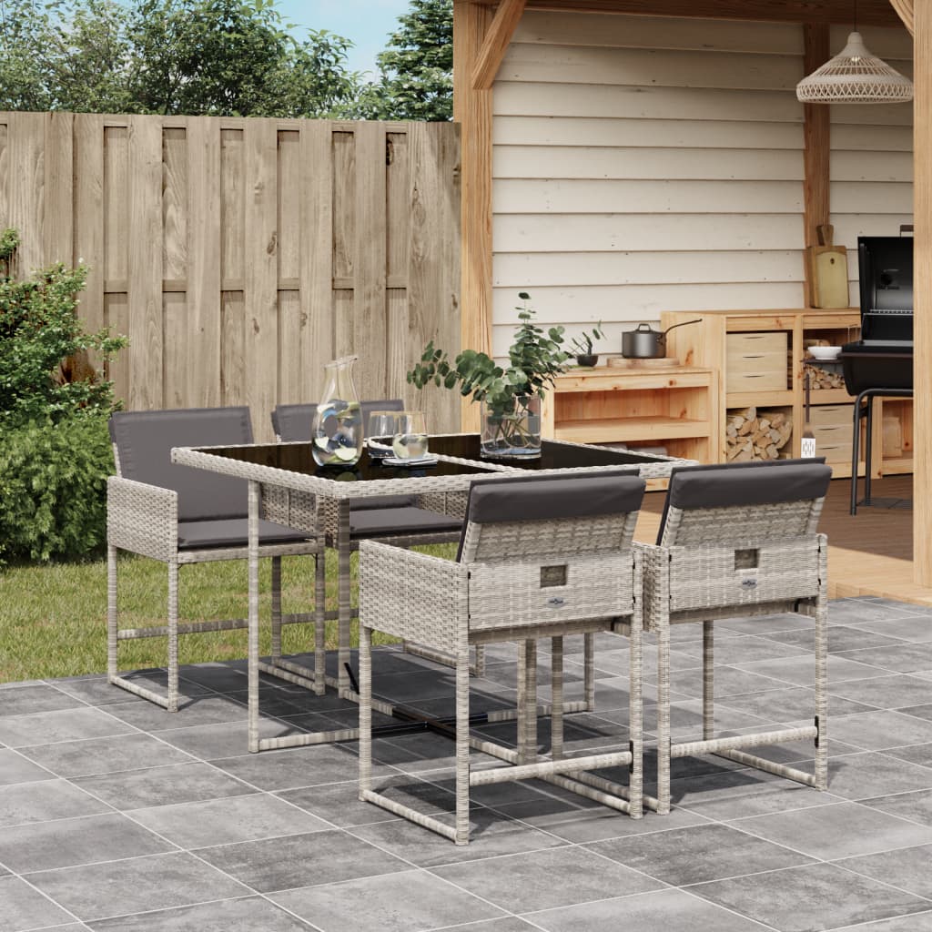 9-Delige Tuinset Met Kussens Poly Rattan