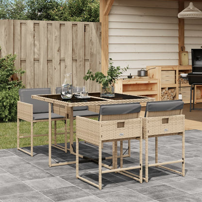 9-Delige Tuinset Met Kussens Poly Rattan
