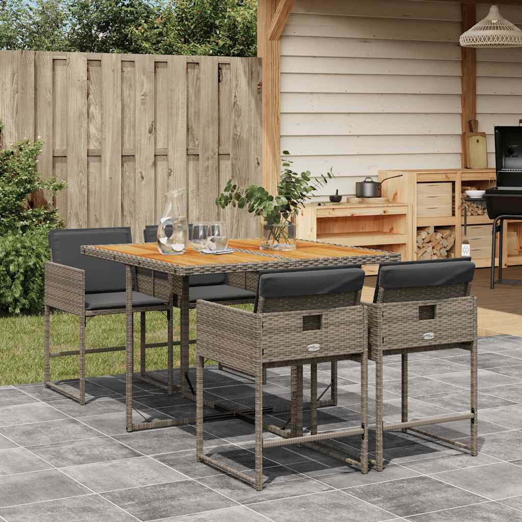 9-Delige Tuinset Met Kussens Poly Rattan