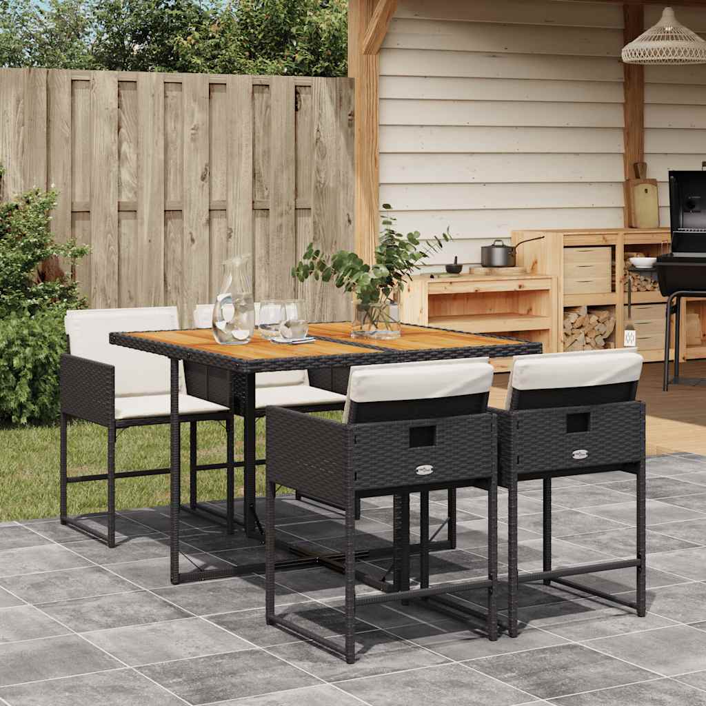 9-Delige Tuinset Met Kussens Poly Rattan