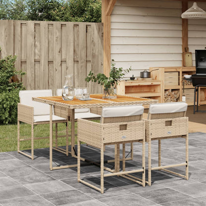 9-Delige Tuinset Met Kussens Poly Rattan