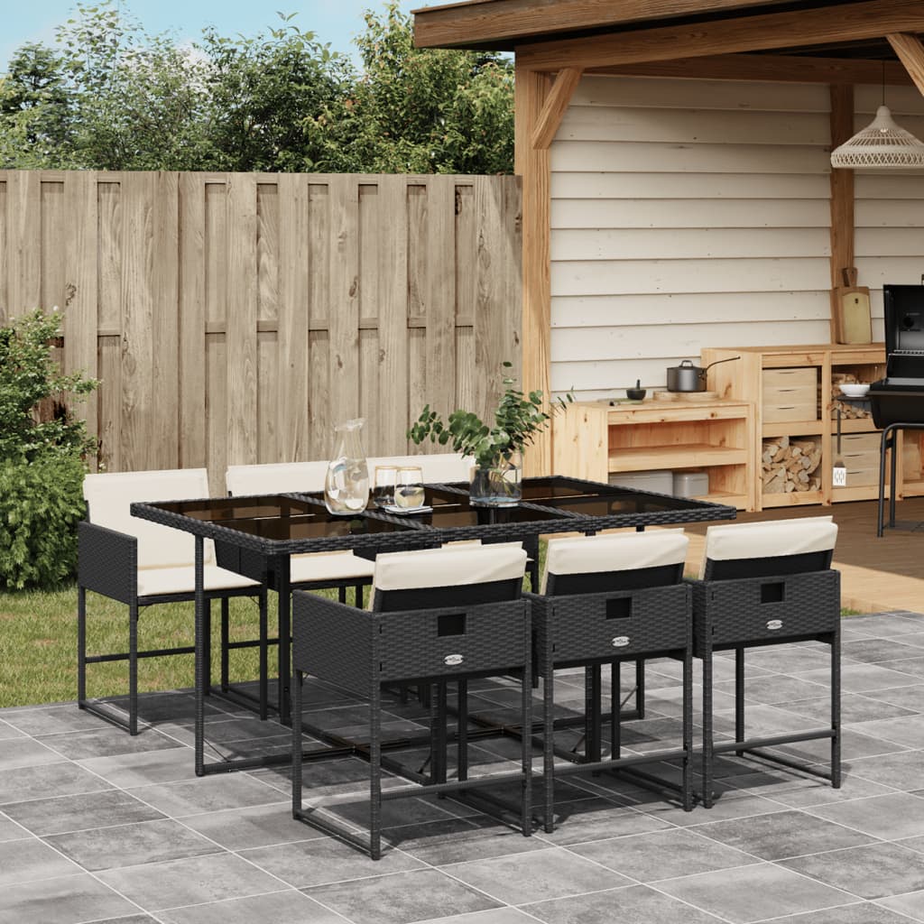 9-Delige Tuinset Met Kussens Poly Rattan
