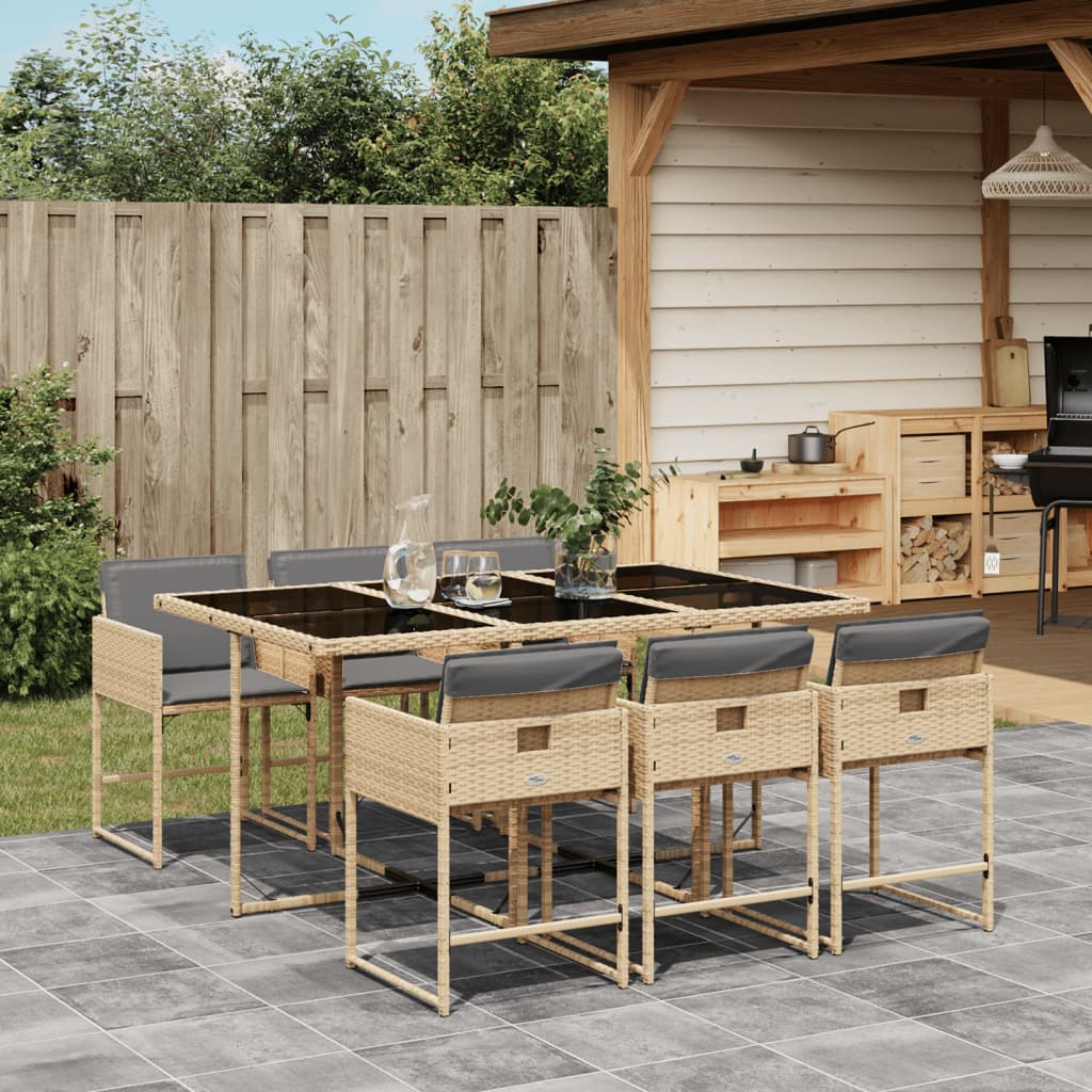 9-Delige Tuinset Met Kussens Poly Rattan
