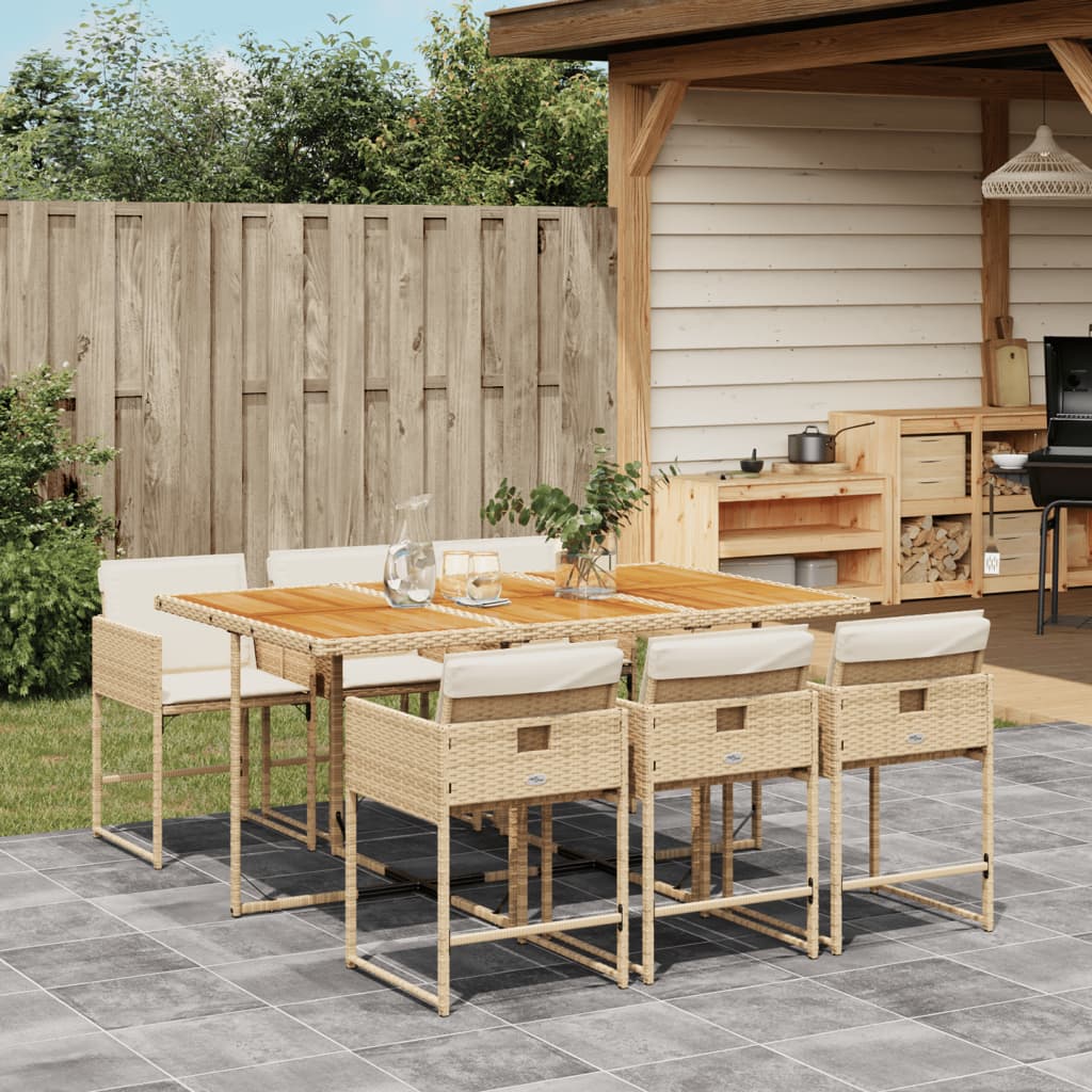 9-Delige Tuinset Met Kussens Poly Rattan