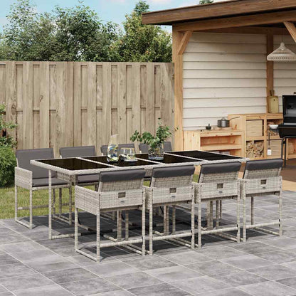 9-Delige Tuinset Met Kussens Poly Rattan
