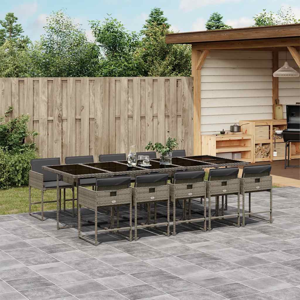 9-Delige Tuinset Met Kussens Poly Rattan