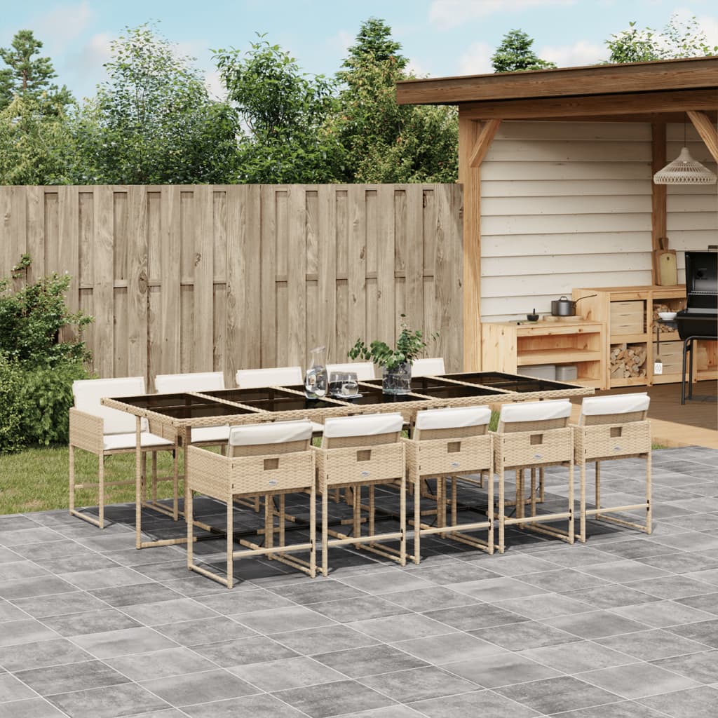 9-Delige Tuinset Met Kussens Poly Rattan